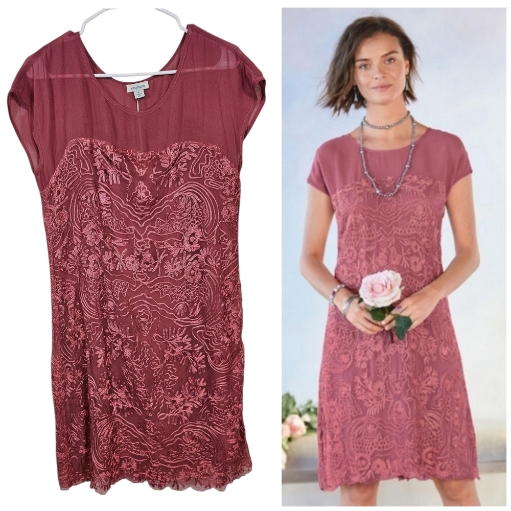 Sundance Lilian Rose Embroidered Mesh Dress - Picture 1 of 7